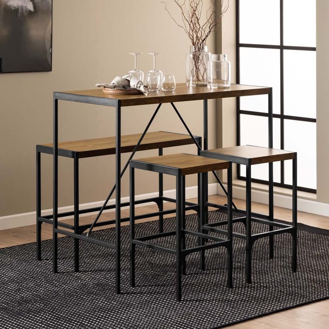 Smuk Bartafel set 120 cm Bahamas Eik - Zwart