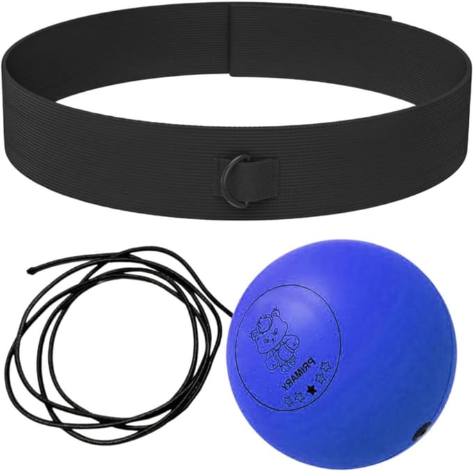 Boksbal met Hoofdband - Reflex Bal Set - Verbeter Coördinatie - Reflecterende Bal - 3 Ballen - Blauw