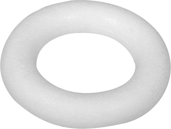 Piepschuim ring / krans - plat - wit - 25 cm - styropor - hobby figuren - DIY - materialen - knutselen