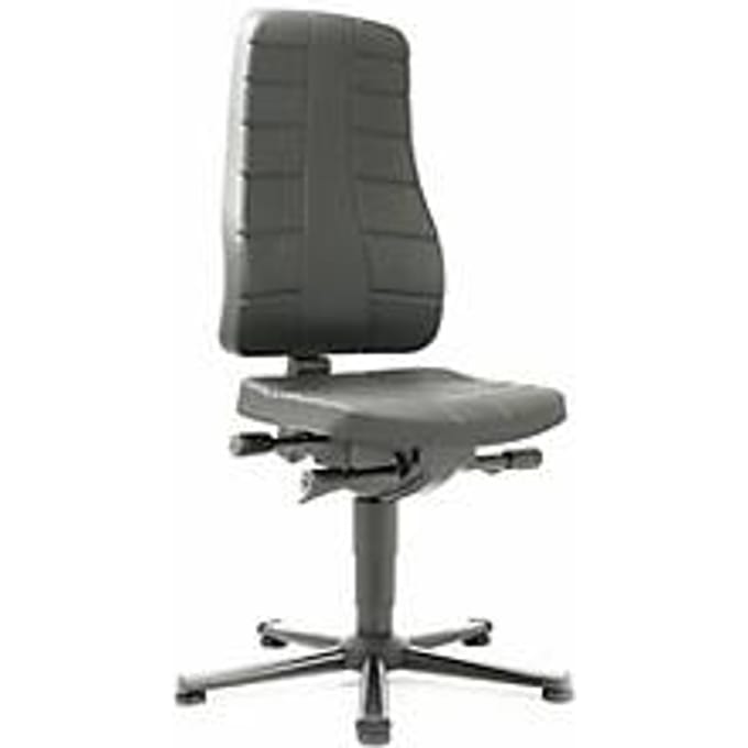 Bureaustoel All-in-One 9640, met glijders, bekleed met integraalschuim, zwart