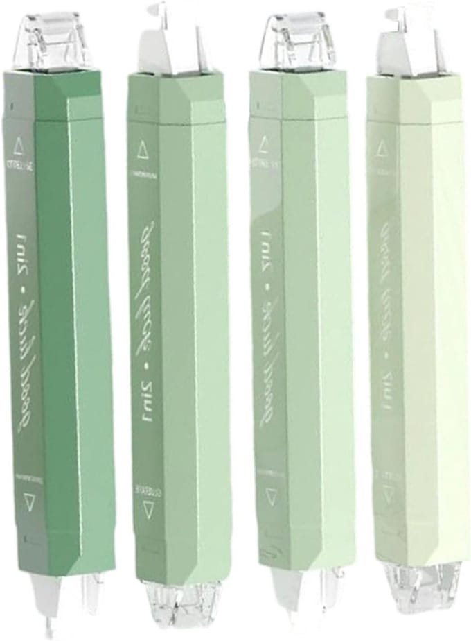 Lijm Tape Pen - Dubbelzijdig Roller - Scrapbooking Knutselen - Dubbele Punt Functie - 145 cm - Wit