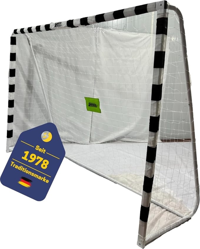 Voetbaldoel 300 x 200 x 90 cm in zwart en wit
