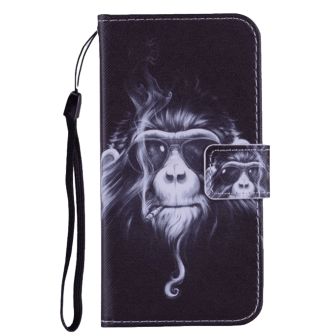 Comfycase Samsung Galaxy S10 Smoking Monkey Bookcase Hoesje Zwart