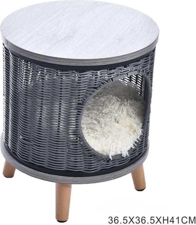 Napzzz Hocker Kat Rondo Grijs - Small