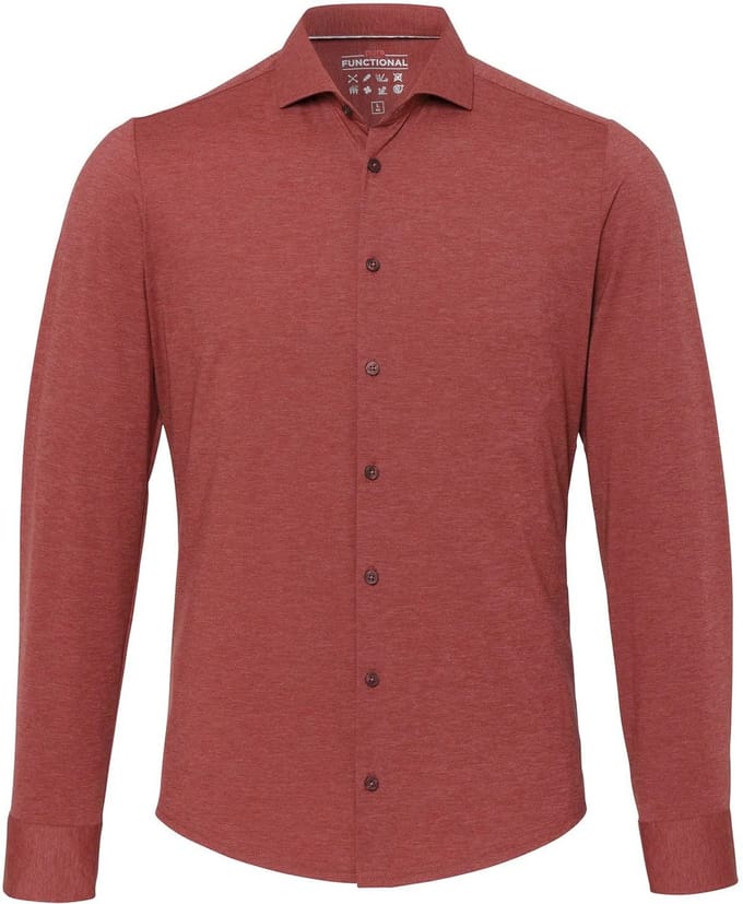 Pure The Functional Shirt Terra Rood - Maat 37 - Heren - Overhemden Casual