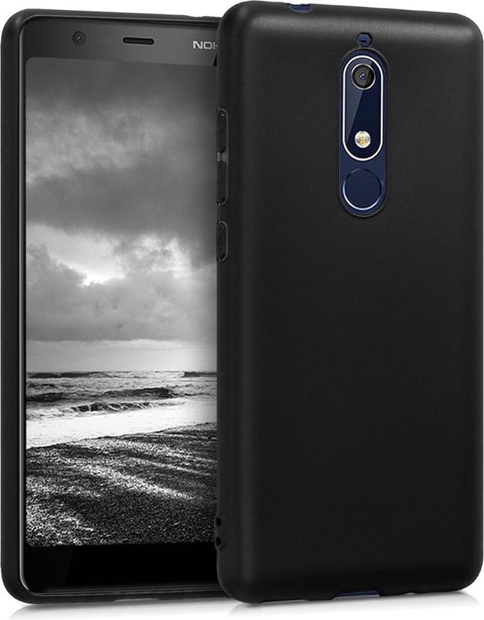 Silicone Geschikt voor: Nokia 5.1 - Hoesje - Zwart