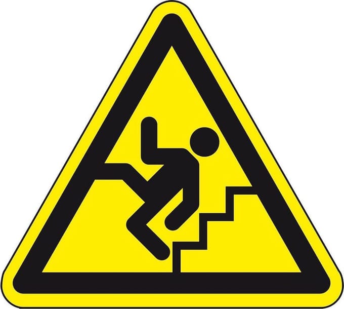 Waarschuwingssticker pas op trap 200 mm