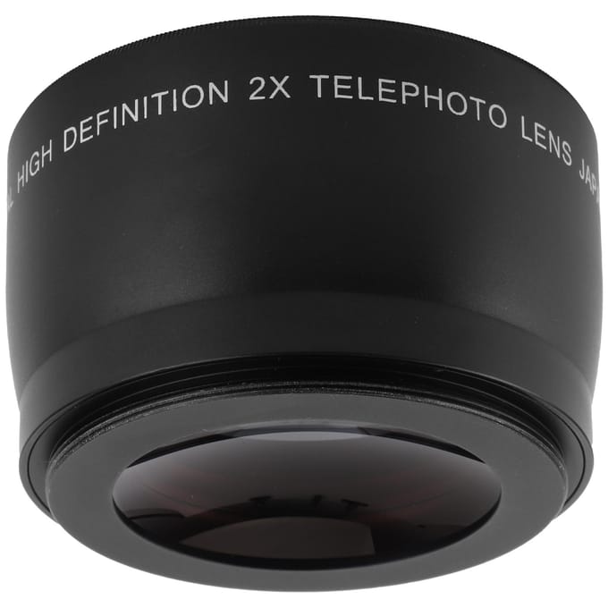 2X Telelens met Optisch Glas voor Camera Lens met Filterdiameter van 55mm2.2in black