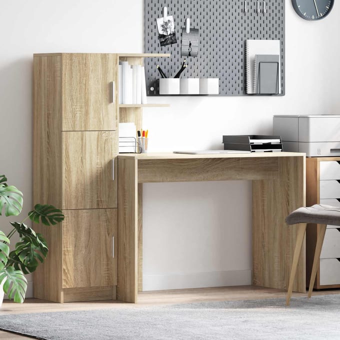 vidaXL - Bureau - Sonoma - Eik - 133.5 - x - 50 - x - 124 - cm - 2 - st