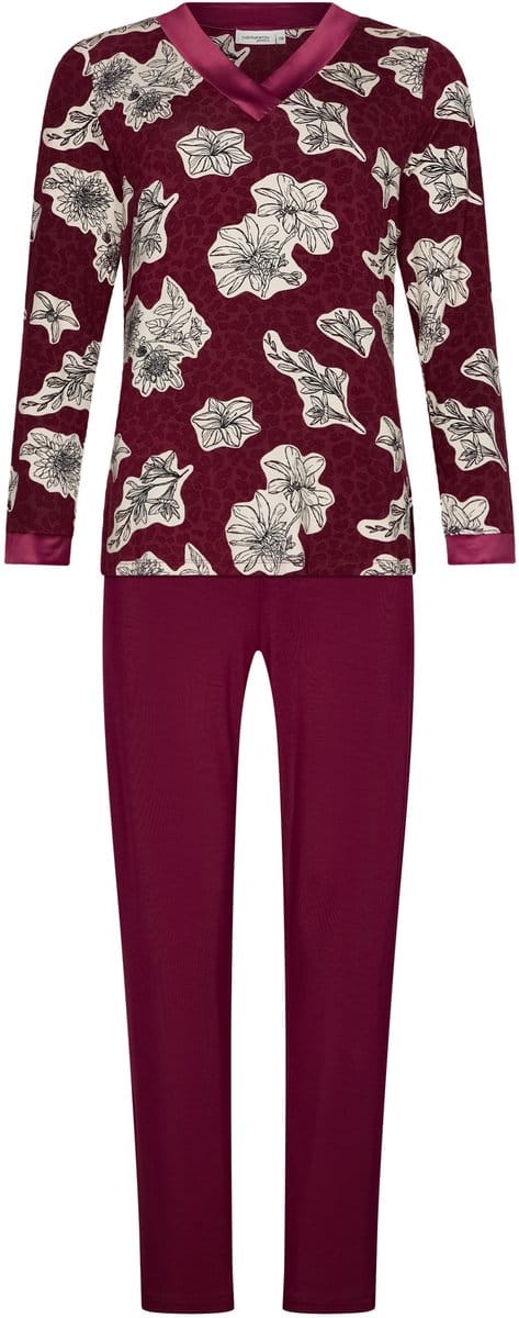 Pastunette Premium - Pyjama - Burgundy Dream - Ecovero Viscose - Bordeaux - Maat 50