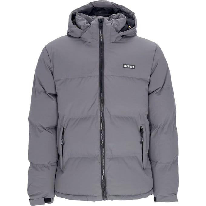 Heren pufferjack donkergrijs donsjack