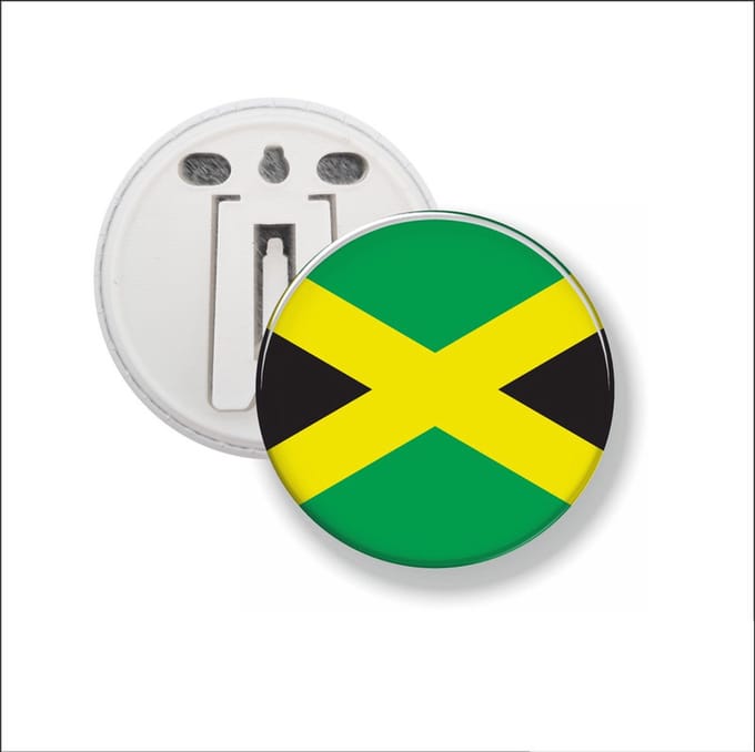 Button Met Clip 58 MM - Vlag Jamaica