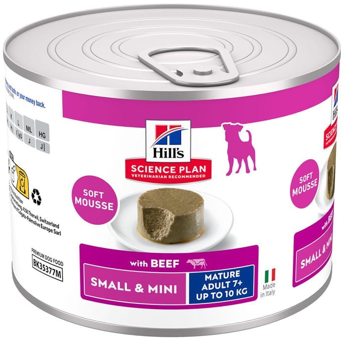 12 x 200 g Hill's Science Plan Mature Small & Mini Mousse rund hondenvoer nat