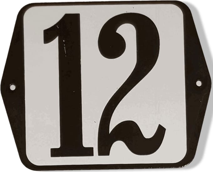 Huisnummer standaard nummer 12