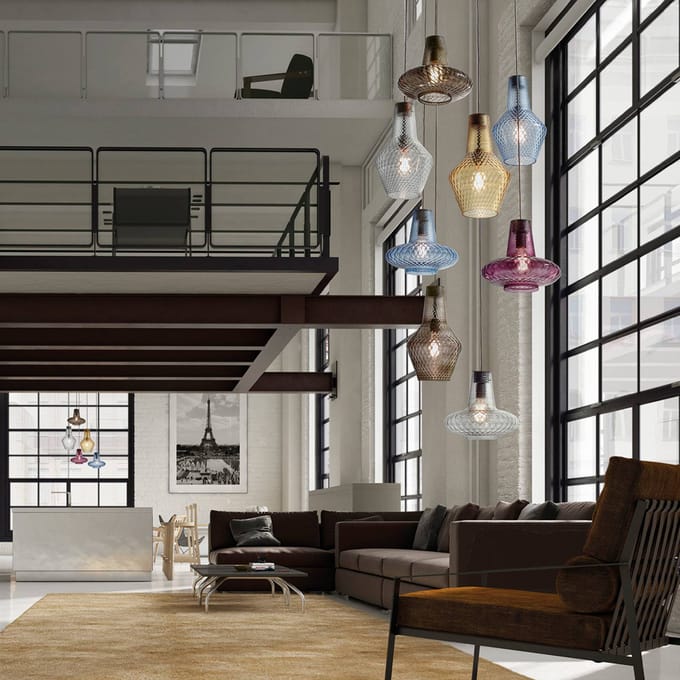 AILATI Hanglamp Romeo 130 cm, transparant glas