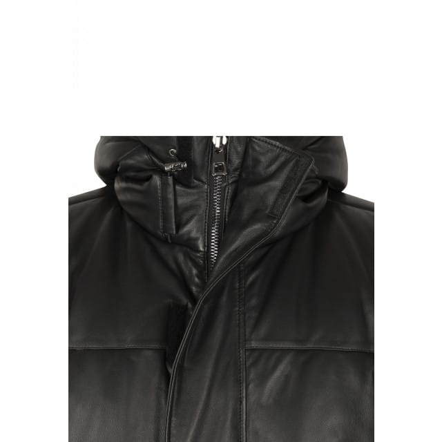 Cycas D'or Polaris leren puffer jas lange leren parka -