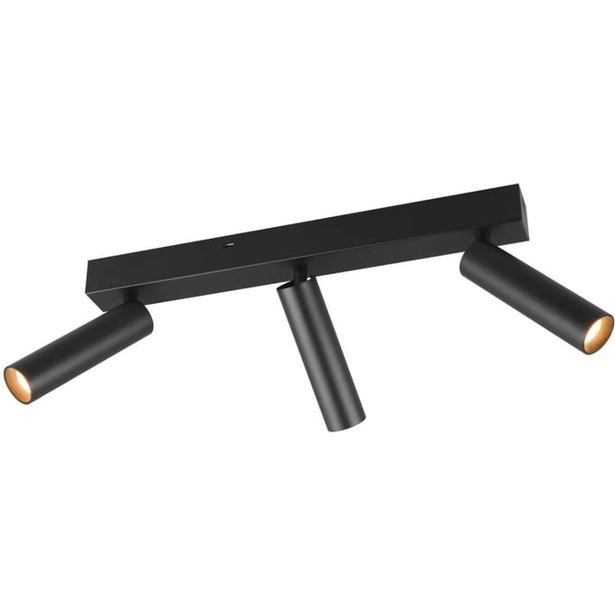 Trio Lighting Ambala LED plafondspot, 3-lamps, zwart, metaal, CCT, dimbaar