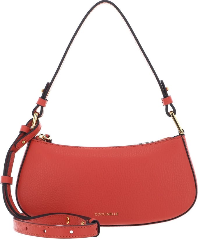 COCCINELLE Leren Schoudertas Avondtas Merveille Mini Bag Grenadine Red Lichtrood