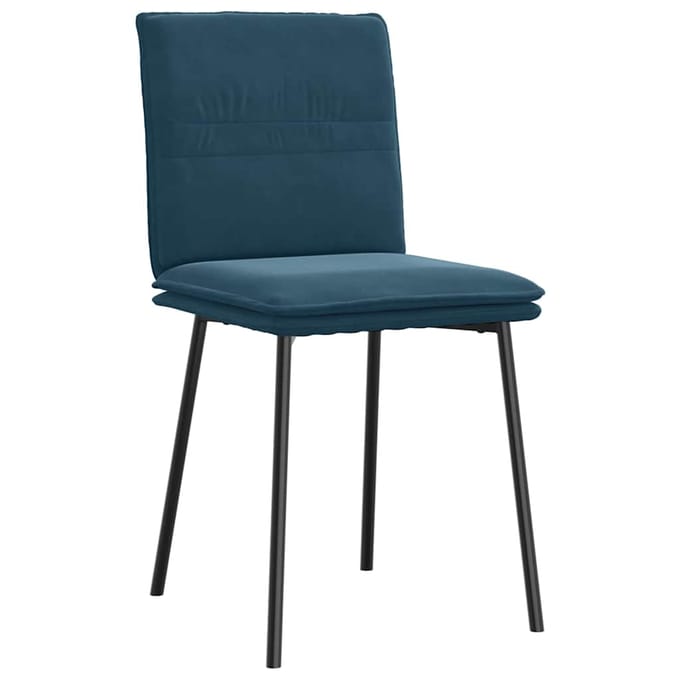 vidaXL - Eetkamerstoelen - 2 - st - fluweel - blauw