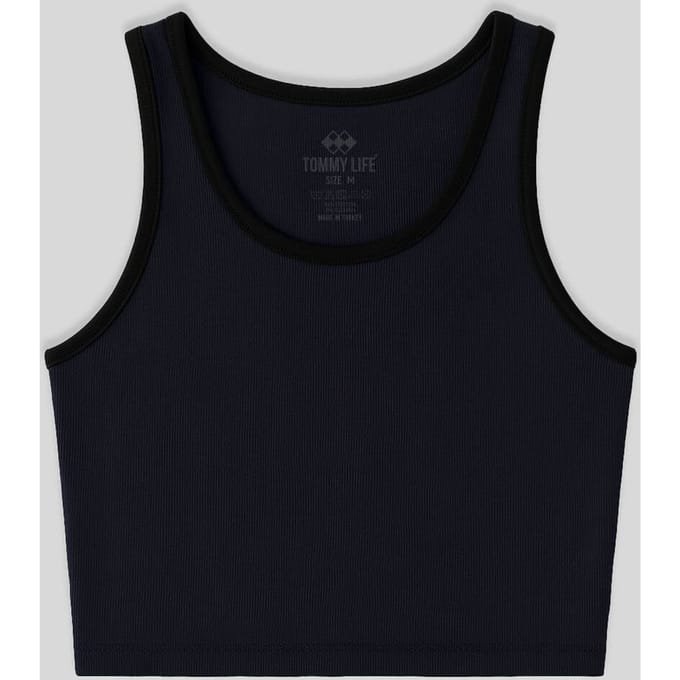 Geribbelde Mouwloze Crop Top