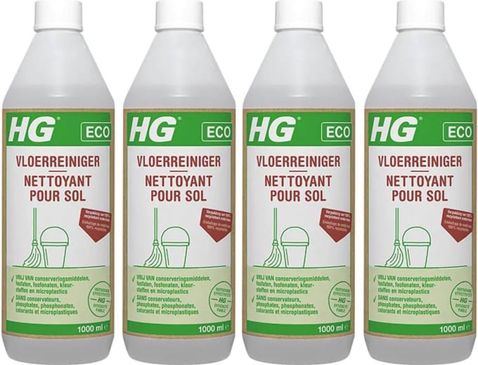 HG eco vloerreiniger + Gratis KD spons - 4 stuks