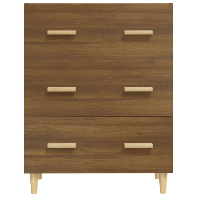 vidaXL - Dressoir - 70x34x90 - cm - bewerkt - hout - bruin - eikenkleur