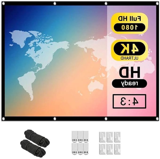 Projectiescherm - Projectiedoek - Thuisbioscoop Ervaring - Draagbaar Opvouwbaar - 60 inch 4:3 - Wit