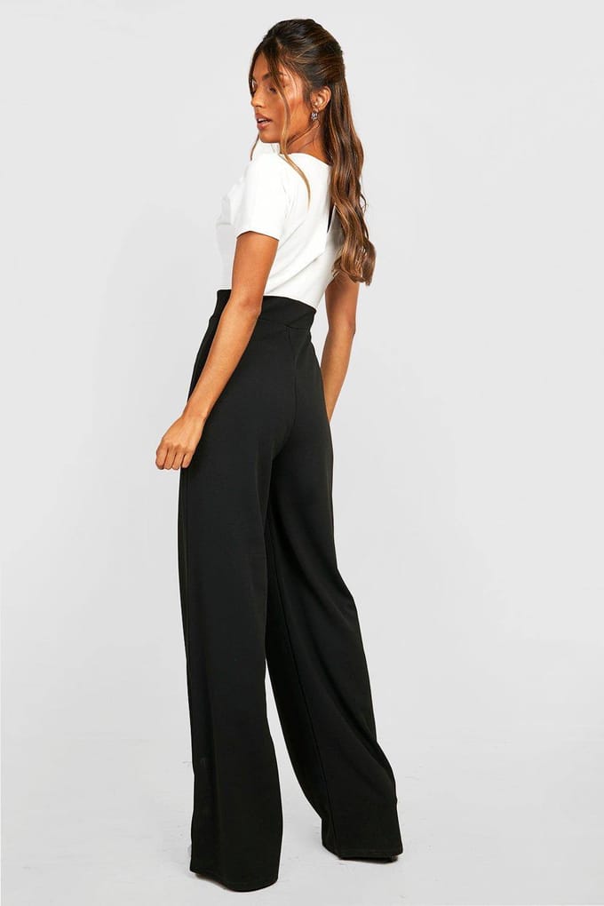 boohoo Dames Contrast Wide Leg Jumpsuit | Maat: 38