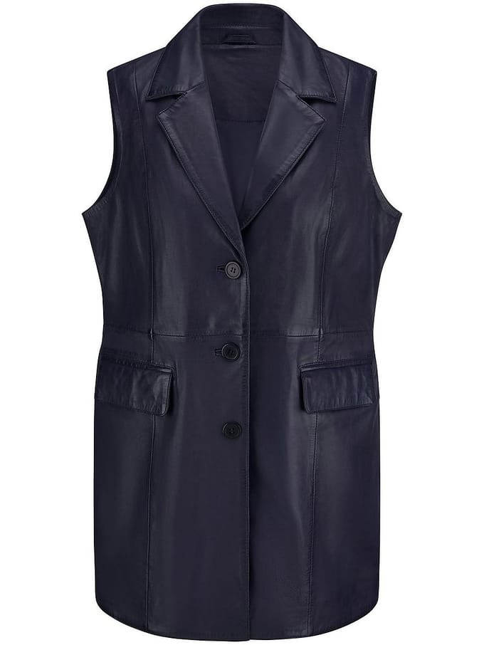 Leren mouwloos vest Van Emilia Lay blauw