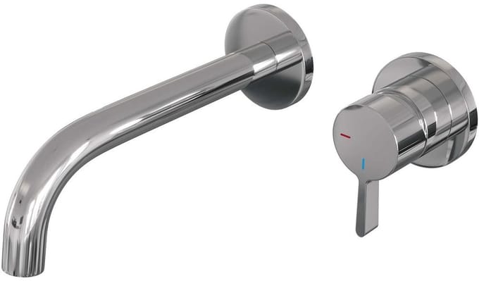 Brauer Chrome Edition Inbouw Wastafelmengkraan met Gebogen Uitloop en Rozetten Model E1 Chroom