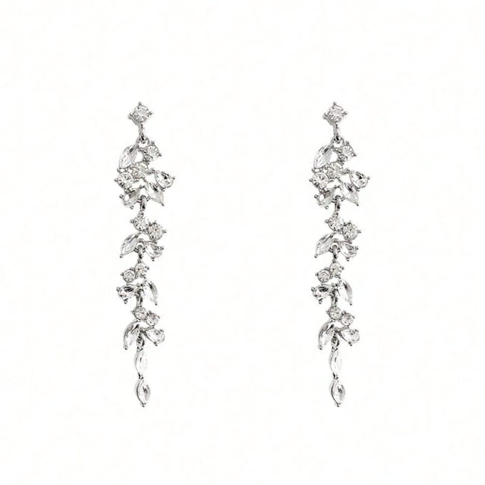 1 Paire d'Boucles d'Oreilles Strass de Luxe Discret, Boucles d'Oreilles Dynamiques à Long Pompon, Polyvalentes Pour les Rendez-vous et le Trajet Quotidien gray