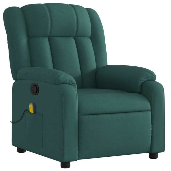 vidaXL - Massagestoel - met - donkergroene - stof