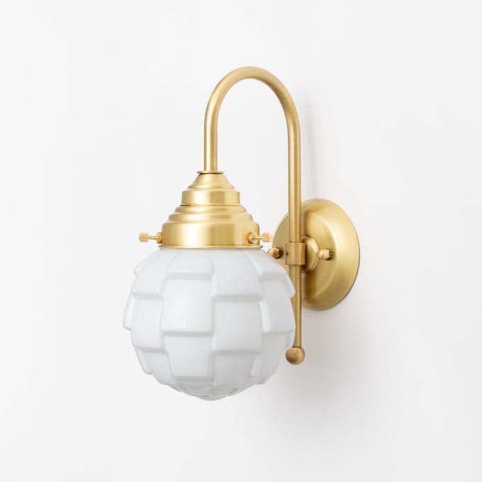 Wandlamp Bretagne Meander Messing - Art Deco Trade