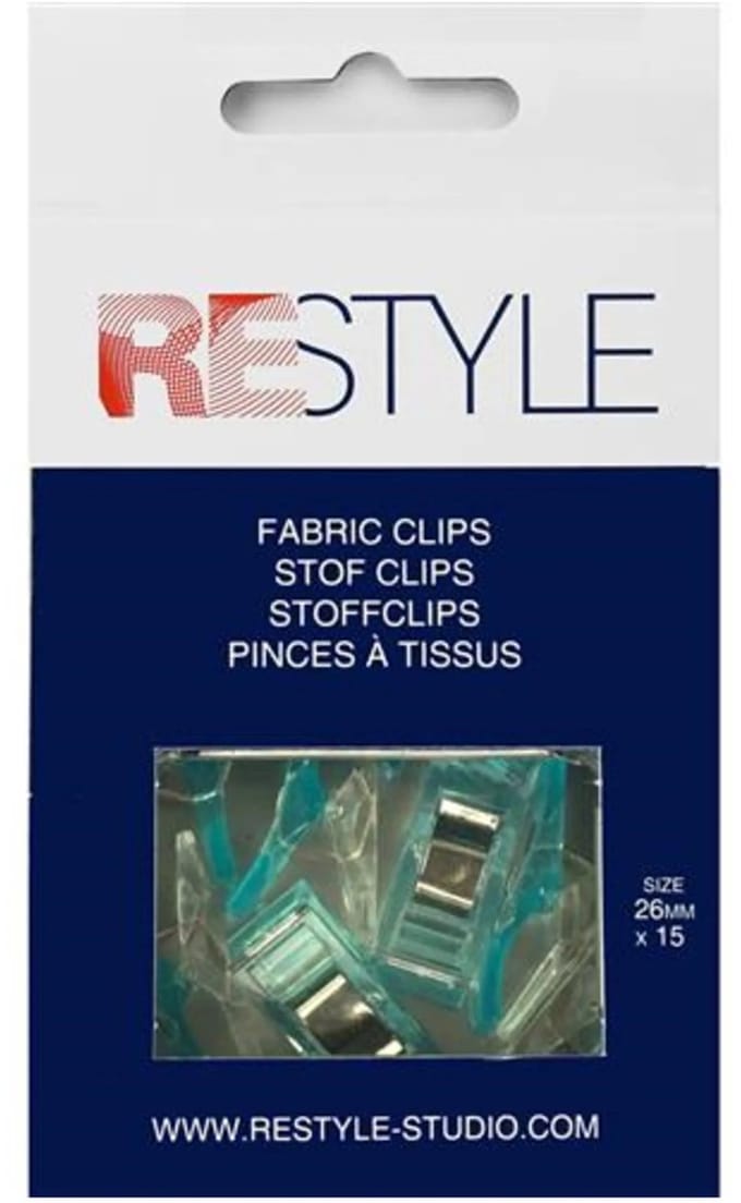Stof clips 26 mm, 15 stuks in handige opbergbox