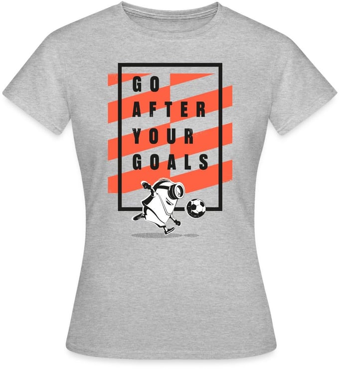 Minions Voetbalontwerp Go After Your Goals T-Shirt Dames