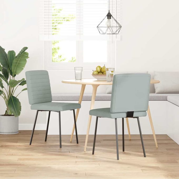 vidaXL - Eetkamerstoelen - 2 - st - fluweel - lichtgrijs