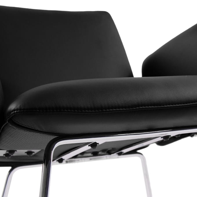 hjh OFFICE Designia V - Vergaderstoel / bezoekerstoel - Zwart - Kunstleder