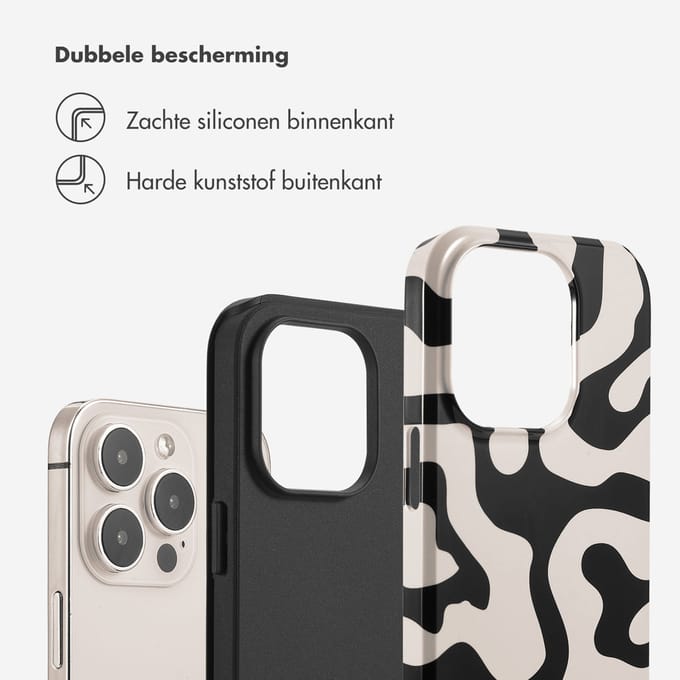 Selencia Hoesje - Geschikt voor Apple iPhone 14 Pro - Backcover - Art Wave Black