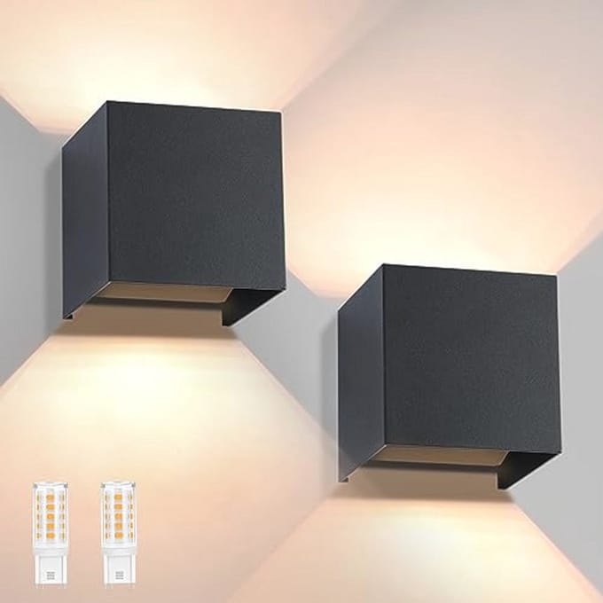 Moderne LED Wandlamp voor Binnen en Buiten, Warm Wit Licht, IP65 Waterdicht
