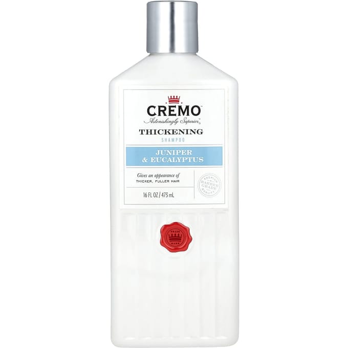 Cremo, Hair Strengthening Shampoo, Juniper & Eucalyptus, 16 fl oz (473 ml) white