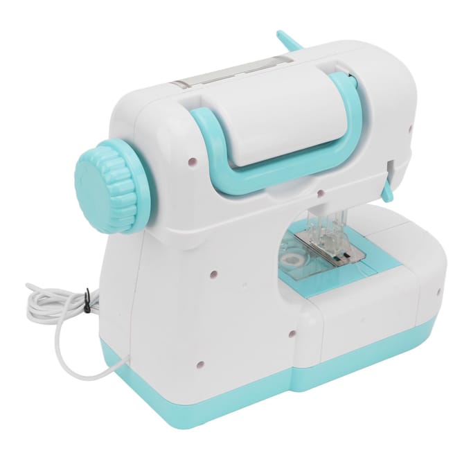 Naaimachine Speelgoed Blauw Draagbaar Mini Simulatie Dubbele Steek Naaimachine met Onderdraad voor white
