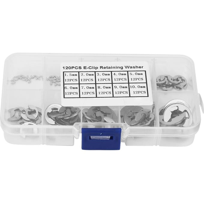 120 Stuks 304 Roestvrij Staal E Clip Borgring Circlip Kit 1.5mm10mm wit