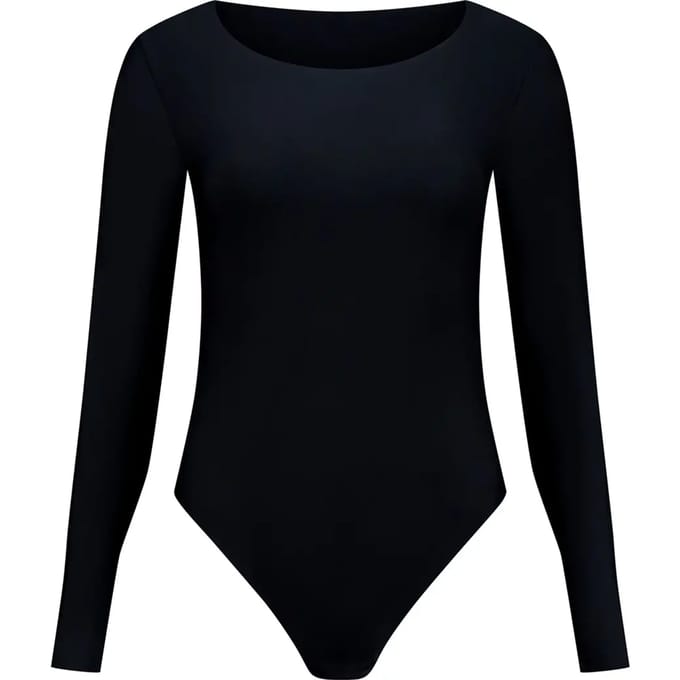 Bye Bra Bodysuit met lange mouwen, zwart, maat S