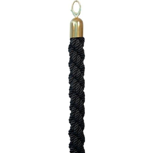 Afzetkoord Securit 150cm zwart met goudkleurige knop