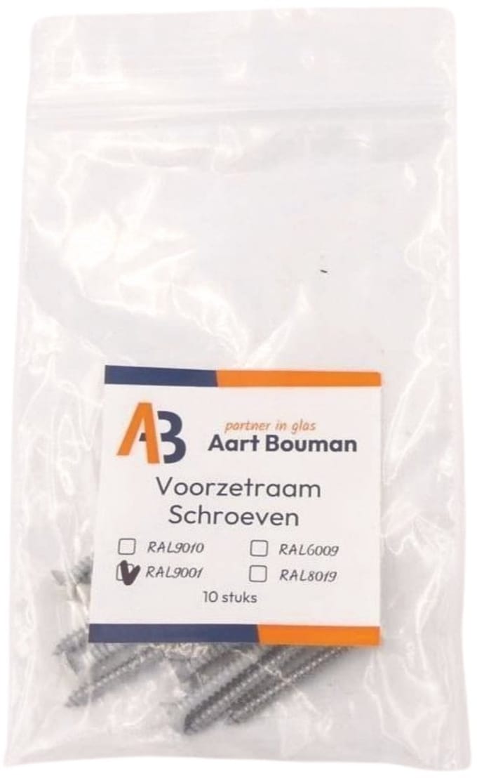 Voorzetraam schroeven (per 10 st.) crème