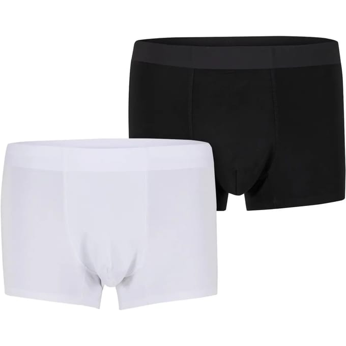 Urban Classics - Bonded Retro 2Pack Boxershorts set - S - Zwart/Wit