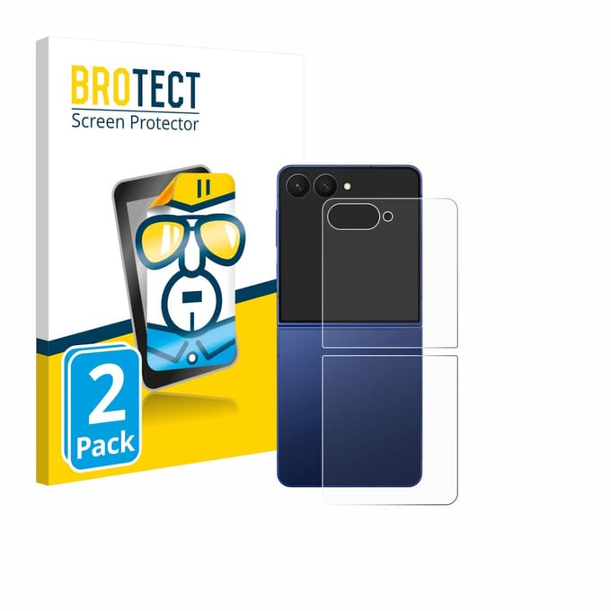 BROTECT - Screenprotector voor Samsung Galaxy Z Flip 7 (Achterkant) - Folie Beschermfolie transparant 2 Stuks