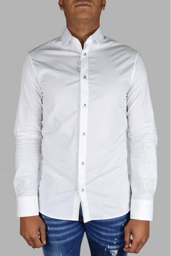Philipp Plein LS Skull overhemd Wit
