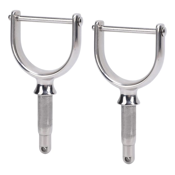 2PCS Dames de nage 12 pouces Acier inoxydable poli Montage latéral Rames pour Petits Bateaux Canoë Kayak white