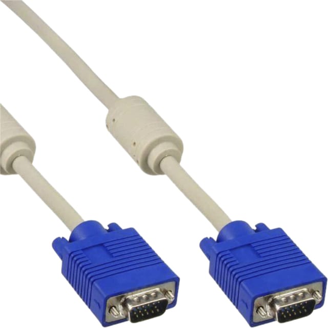 InLine® S-VGA kabel, 15-pins HD male / male, grijs, 2m